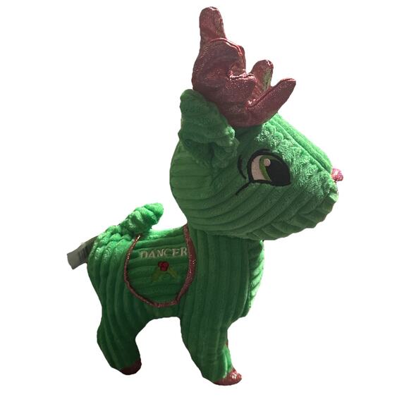 2024 Santa’s Christmas Reindeer Collection Donner Green Velvet Sugarloaf Plush- - Picture 1 of 5